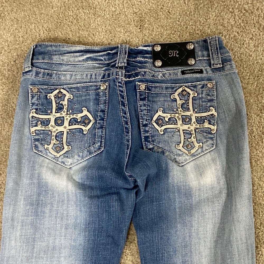 Miss Me vintage boot cut Y2K cross embellished pockets jeans 29